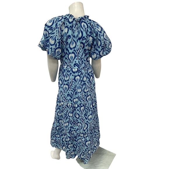 Banjanan 'Poppy' Blue Cotton Midi Dress Size S - Picture 3 of 5